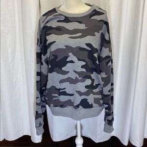 PINK Victoria's Secret Gray and Black Crewneck Sweater